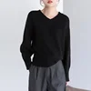 FA679 2024 New Women's V-neck Sweater Lazy Style Retro Premium Knitted Sweater Top 4