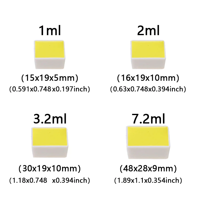 1ml 3.2ml 7.2ml 흰색 플라스틱 페인트 팔레트 안료 트레이 수채화 아크릴 페인팅 미술 학생 학교 사무용품