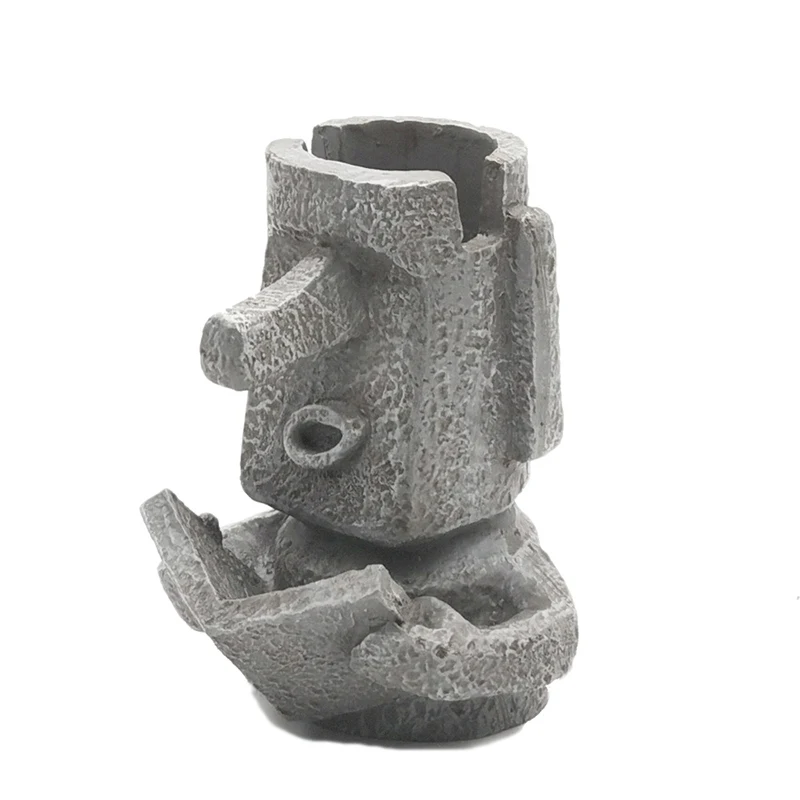 1 Pc Creative Portrait Pen Holder Isola Di Pasqua Reading Man Stone Weightlifting Pen Staffa Storage Rack Gift Stationery