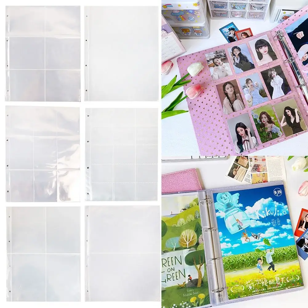 Multiple Pockets A4 Kpop Photocard Binder PP Transparent Photo Album Refill Pages 4 Hole 4 Ring DIY Photocard Holder