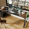 70 in Computer Desk with Storage, Work Desk for Home Office, Long Simple Desk, Large Legroom, Metal Frame, Writing Desk 1