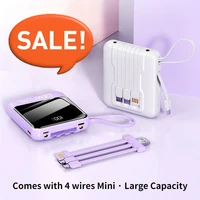 Super Fast Charging Power Bank 10000mAh Ultra-thin Large Capacity Portable with Built-in Wire Flash Charging Mobile Power Bank 1