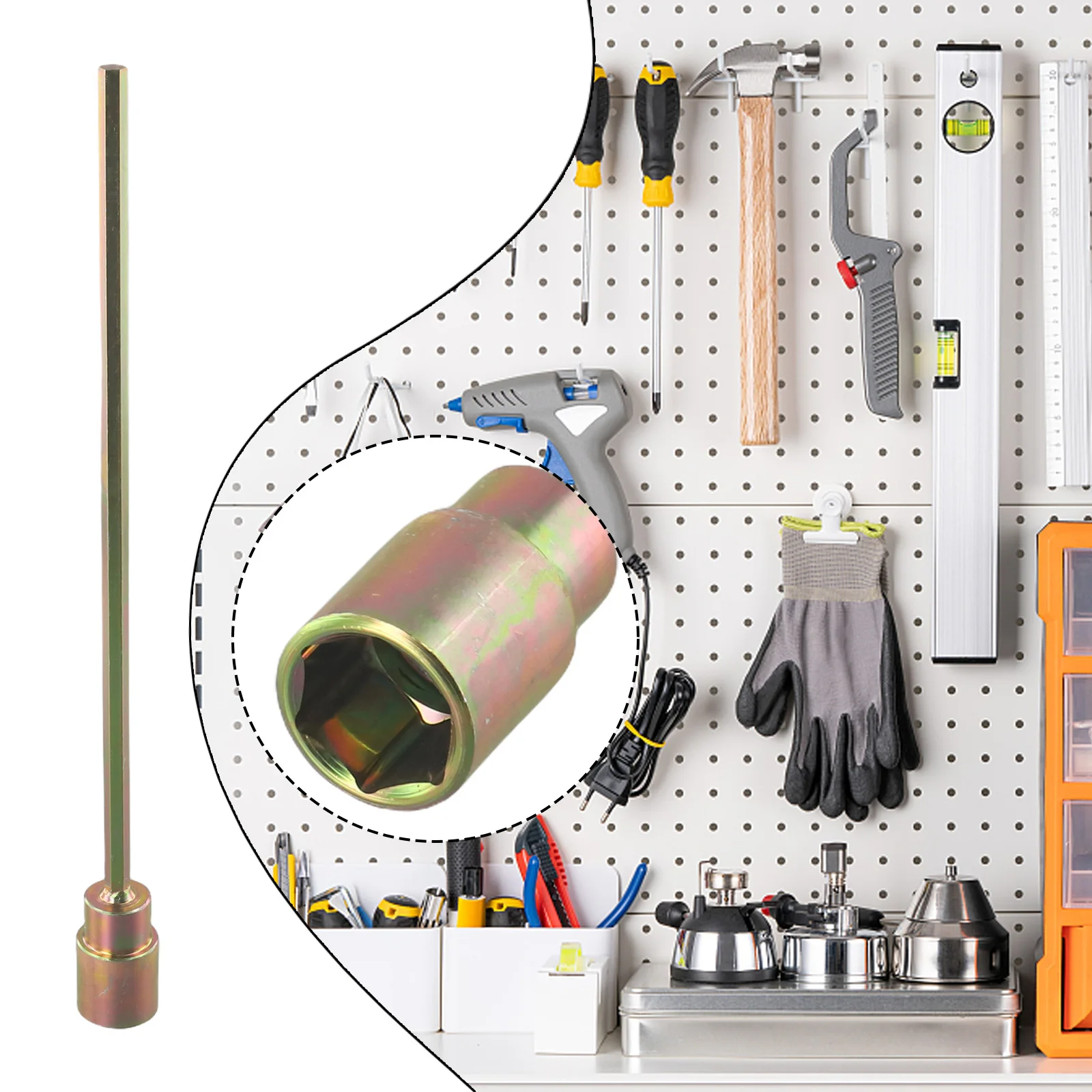 1 Pc 300mm Verlängerung Steckschlüssel 19mm Innensechskant Ecke Stetige Caravan Bein Wickler Bohrer Buchse Für elektrische Bohrmaschine – Detail 8