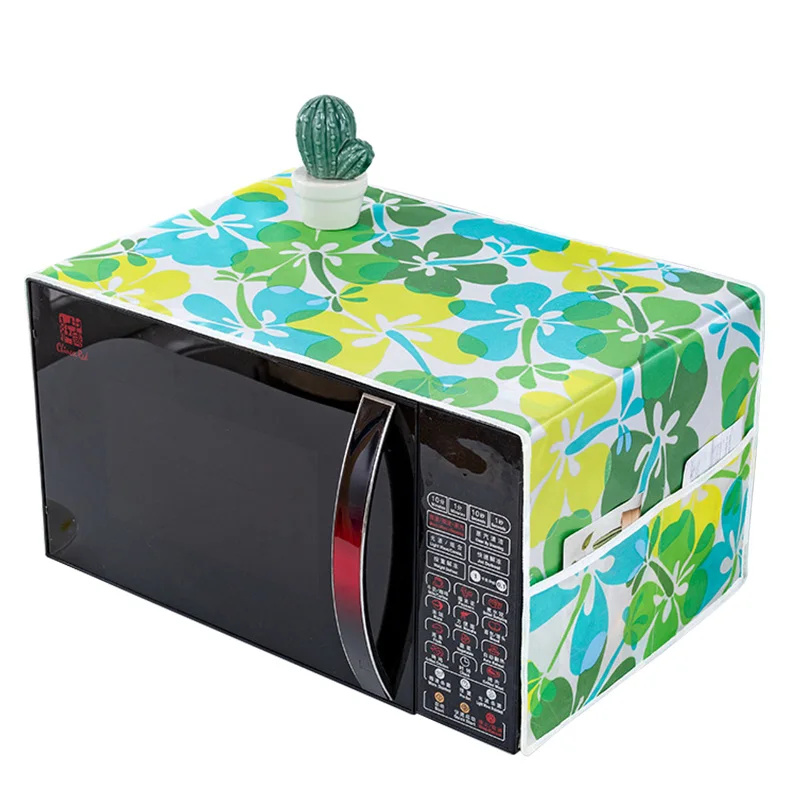 Microwave Oven Dust Cover Household Appliances Dust Cloth With Side Storage Bag Smooth Surface Waterproof Wear Resistance Covers
