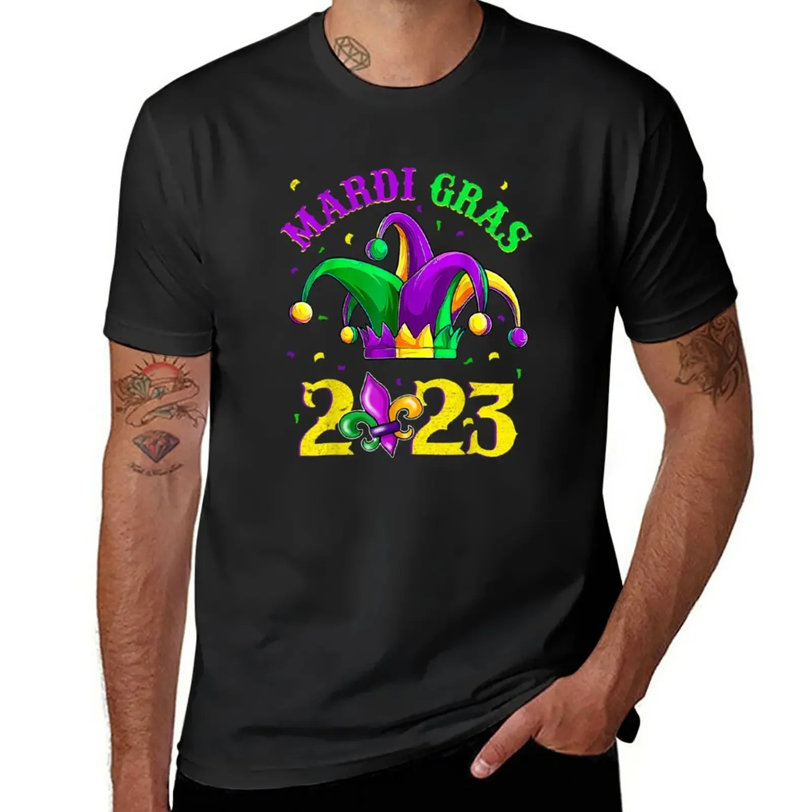 Happy Mardi Gras 2023 Jester Outfit Kids Girl Boy Uomo Donna, Funny Mardi Gras, Mardi Gras Party T-Shirt Oversize Mens T-Shirt