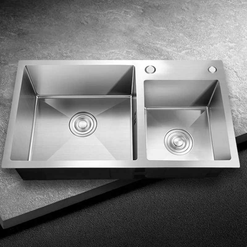 Kitchen Sink Above Counter Udermount Sinks Vegetable Washing Basin Stainless Steel Single Bowl Sinks Kitchen with Knife Holder
