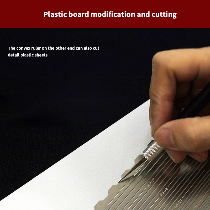 Detailing Tool For Model Making Crafts & Sewing Precision Line Carving Tapered Template Ruler For Hobby Assembly Collectibles