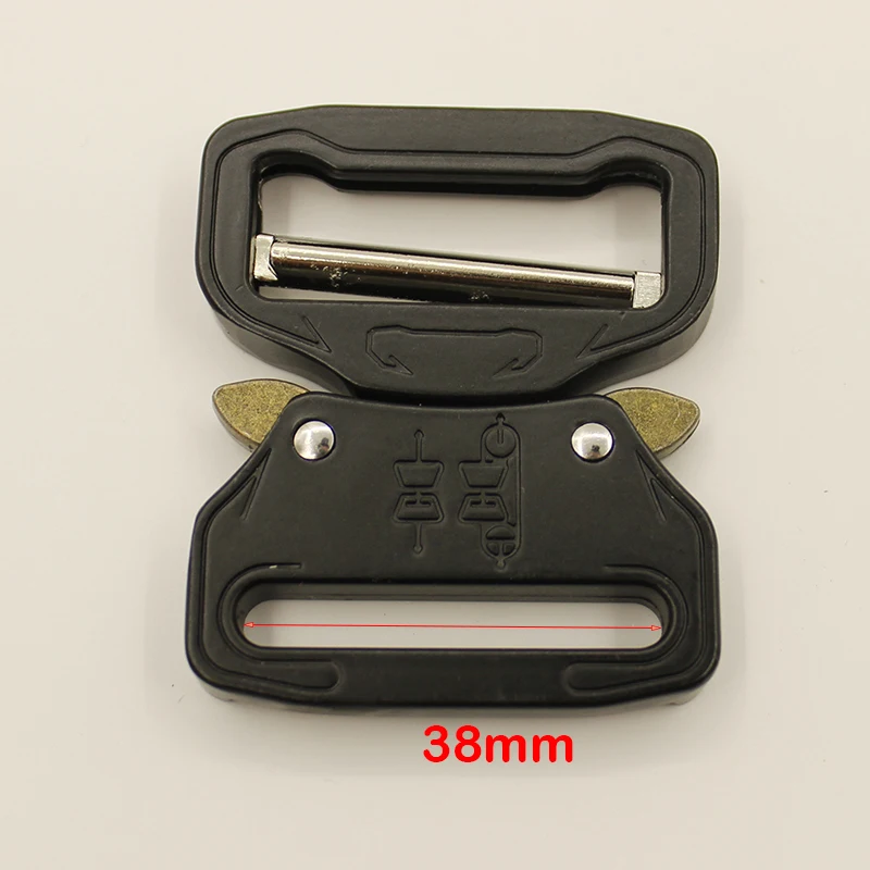 38mm 45mm Metal Tactical Buckle Black Automatic Quick Side Release Buckles For Belt Men Webbing Belt Head Adjustment DIY Clip