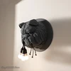Nordic animal Dog wall lamp dining room study bedroom lamp creative designer KTV Bulldog wall light Home Decor Lighting fixtures 2
