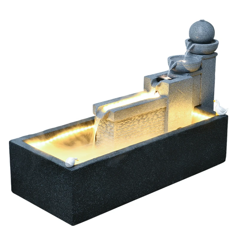 

Creative Simple Water Fountain Decoration Living Room Modern Lucky Landscape Outdoor Courtyard Fish Pond Humidifier Decoration