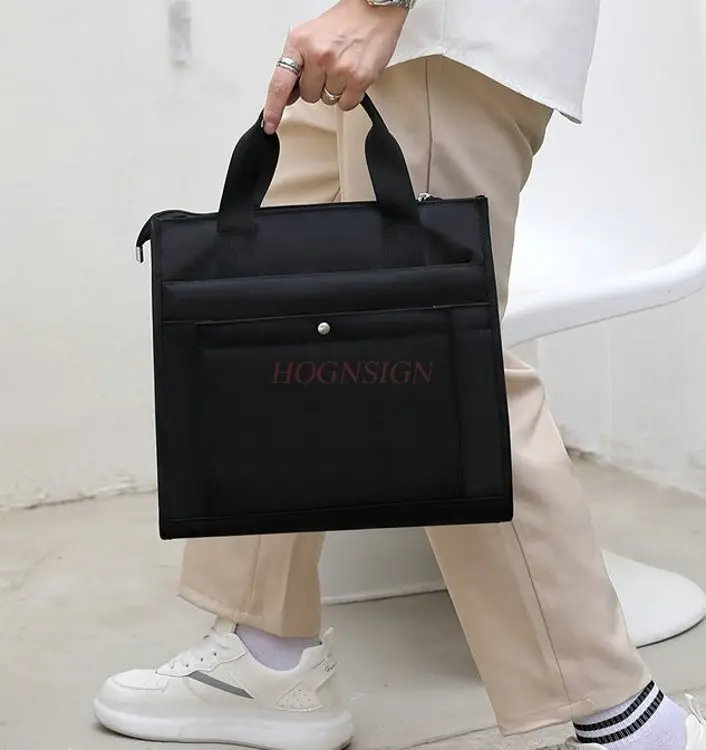 1pcs 방수, 경량 나일론 비즈니스 다층 서류 가방, 남성용 핸드백, 멀티 포켓 전화 가방, 캐주얼 파일 가방