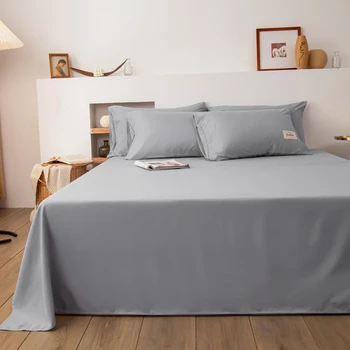 Solid Color Flat Bed Sheet – Soft Top Sheet (Single/Double/Queen/King Size Bedding Linen) 1