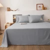 1 pc Bed Flat Sheet for Double Bed Plain Solid Color Top Sheets Single/Queen/King Flat Bedsheets Soft Home Bed Linen Sheets 1