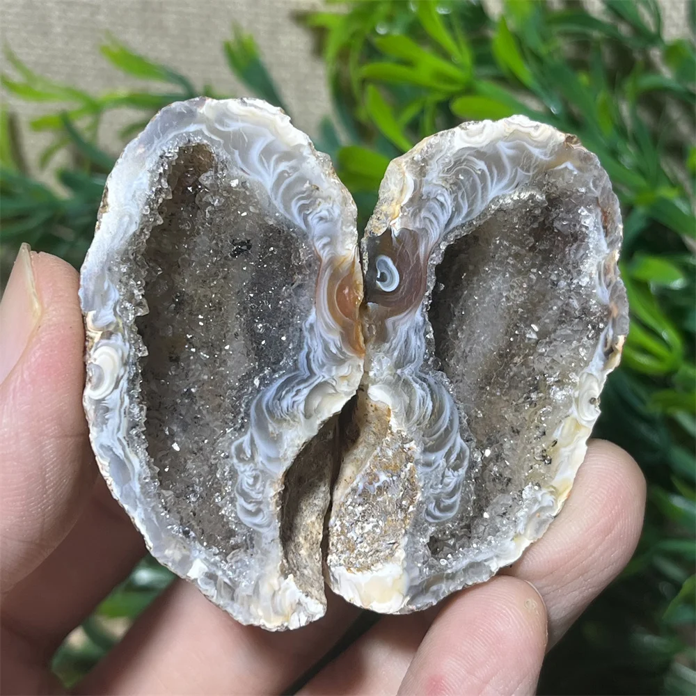 Pair Natural Geode Druzy Crystal Agate Specimen Stone High Beauty Quality Healing Reiki MineralsHome Decoration 5