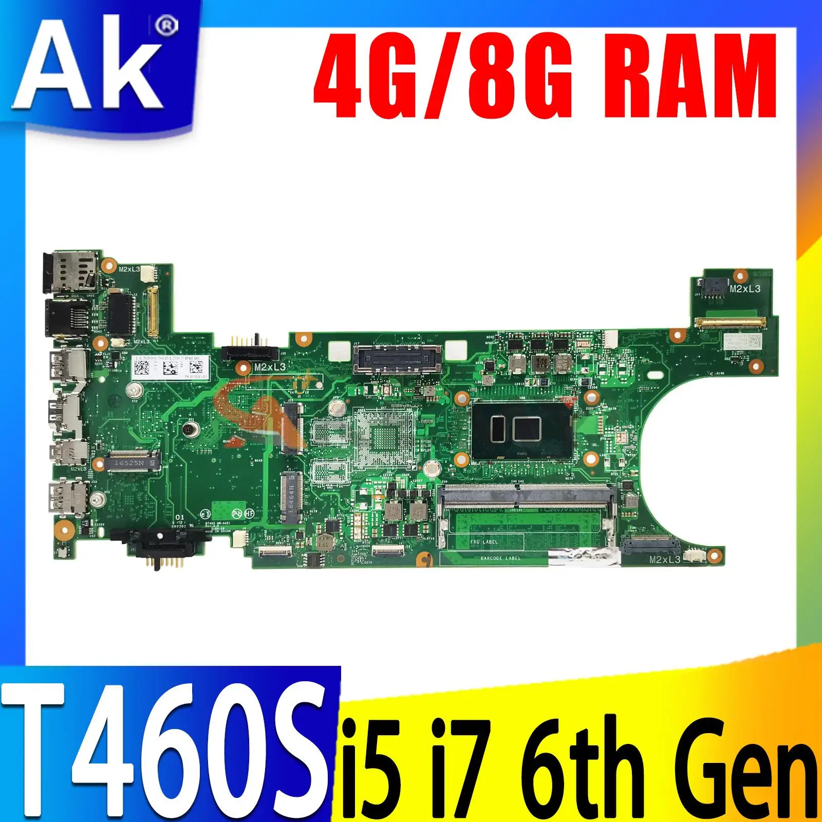 Laptop Motherboard para Lenovo Thinkpad Mainboard Thinkpad T460s w I56300u I5-6200u I7-6600u I7-6500u Cpu 4gb 8gb de Ram Nm-a421