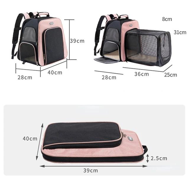 sac de transport pour chat ,Sac à Dos pour Animaux de Compagnie Extra Grand Espace, Poussettes Respirantes pour Chiens et Chats – Image 2