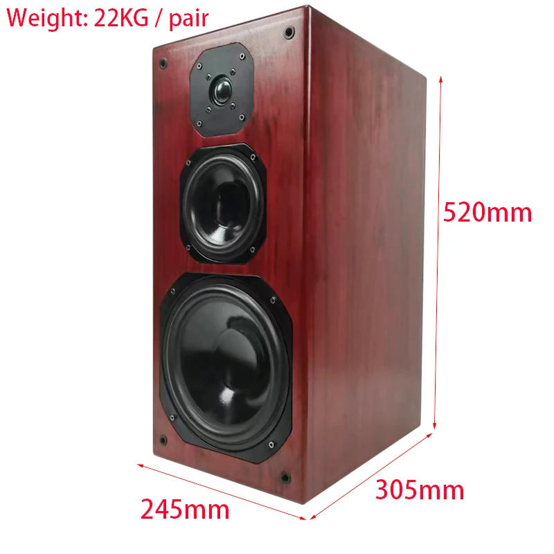 8 Inch 8 Ohm 180W 2.0 Stereo Three-Wey Passive Speaker Bookshelf Home HiFi Speakers is Suitable For Amplifier Audio
