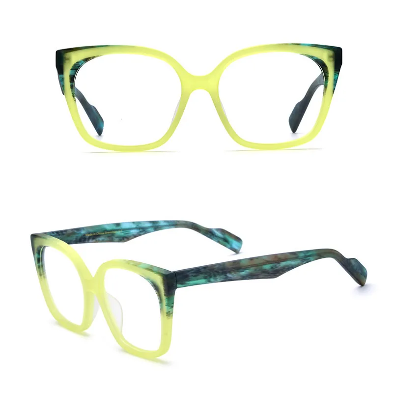 

Belight Optical Colorful Combo Color Design Vintage Retro Square Shape Acetate Men Women Vintage Retro Spectacle Frame 19347