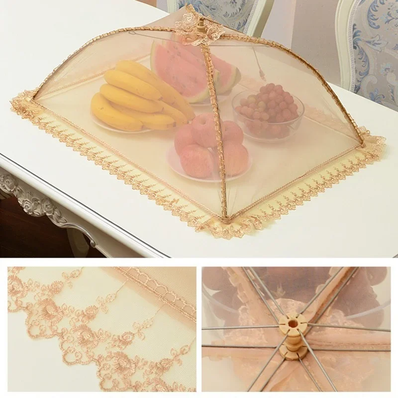 Food Cover Kitchen Foldable Food Cover Insect Cover Tent Mesh Square Net Umbrella Picnic Kitchen Mesh Anti Fly Mosquito Umbrella Easy Clean