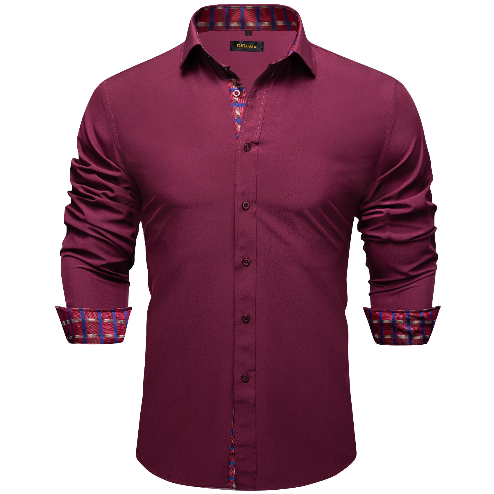 New Designer Luxury Solid Shirts For Men Splicing Paisley Collar Cuff Scoial Men Clothing Long Sleeve Cotton Dress Shirt DiBanGu