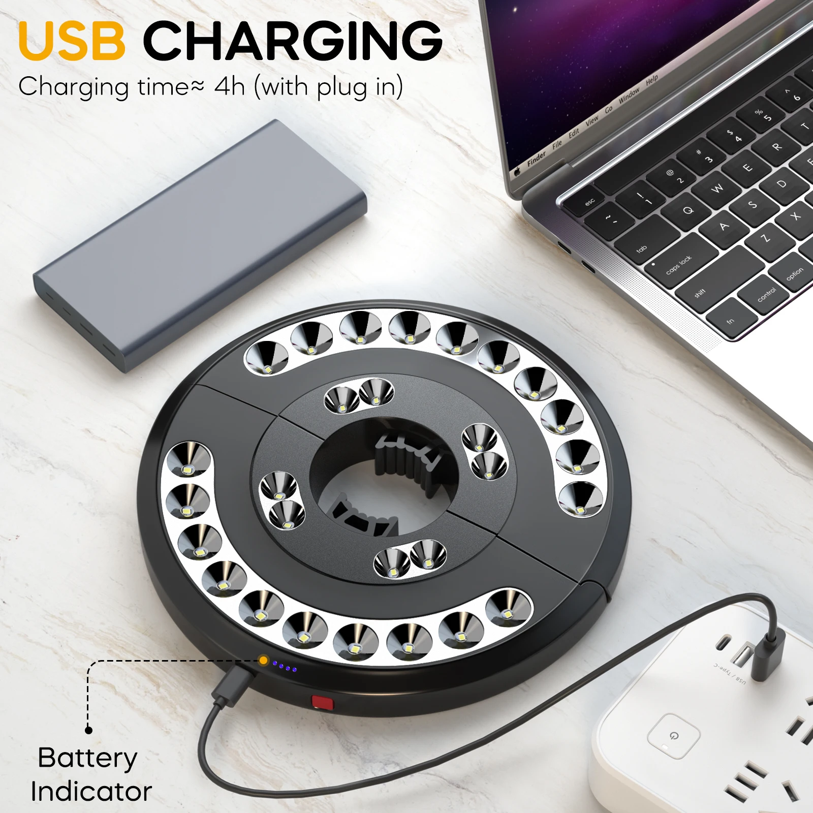 28LED Patio Umbrella Light Outdoor 3 Mode Camping Light Night Tent Patio Garden Emergency With Auto-Adjustable Clamp