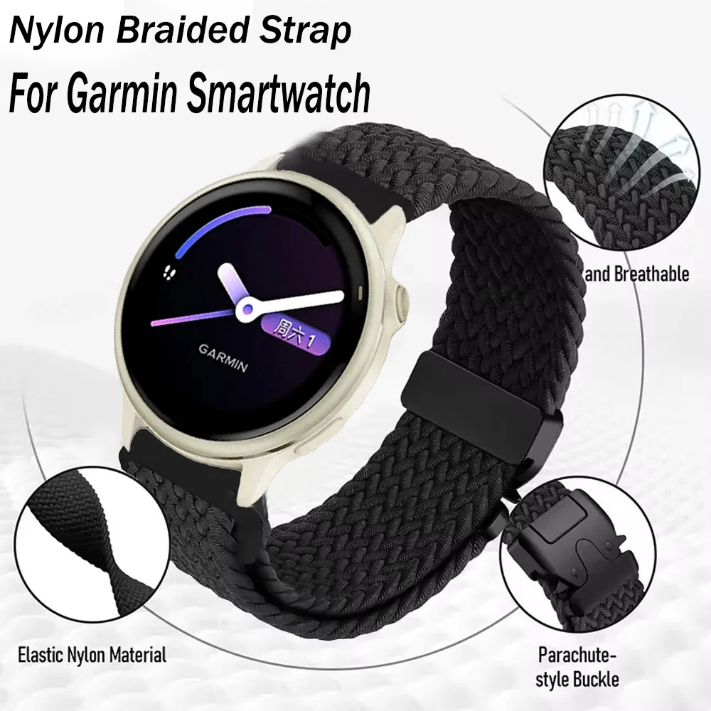 Nylon Braided Strap with Parachute Buckle – 20mm & 22mm Options