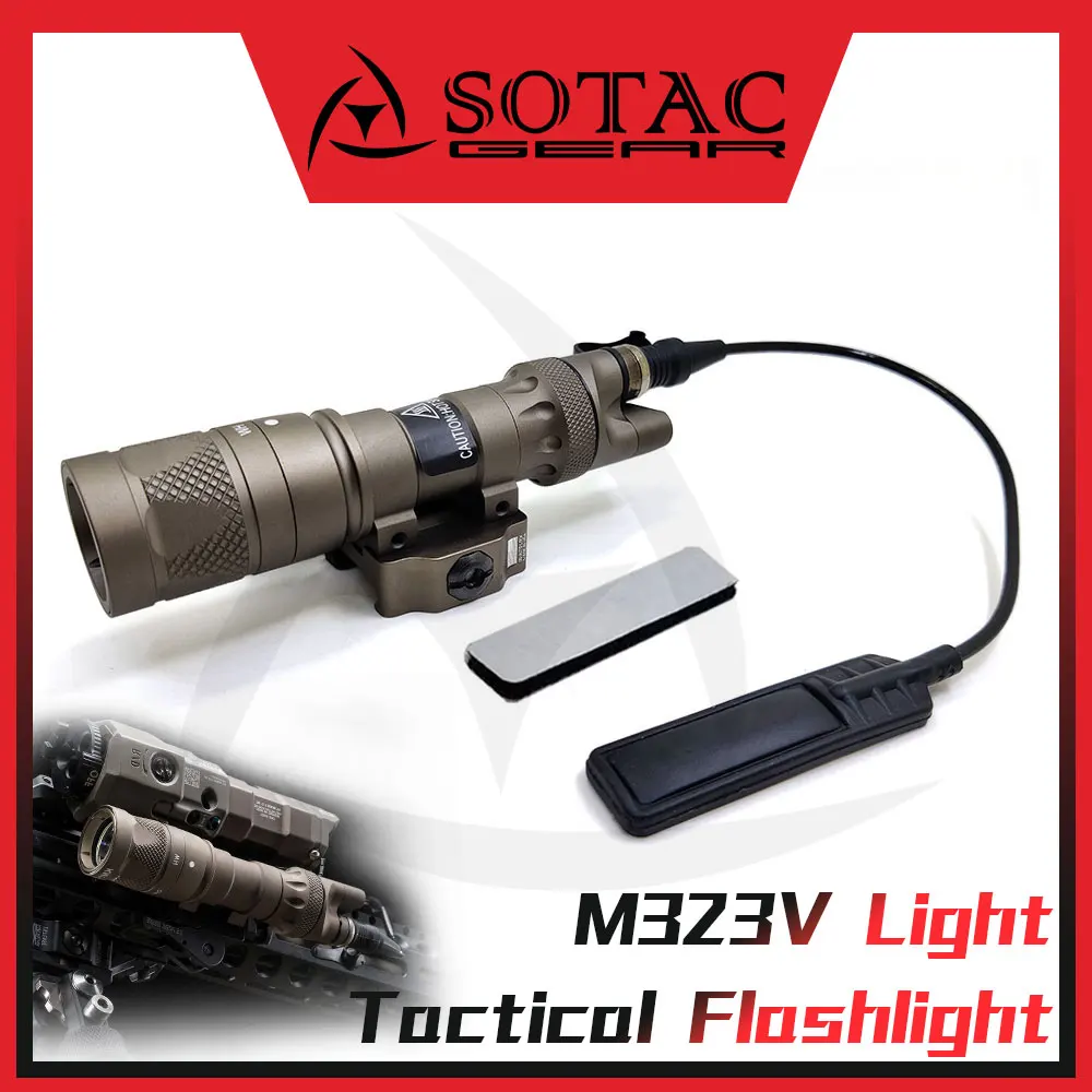 

Weapon M323V Flashlight with Switch 500 Lumen Hunting Tactical Gear Strobe Scout Light White LED with Quick Release Mount SOTAC