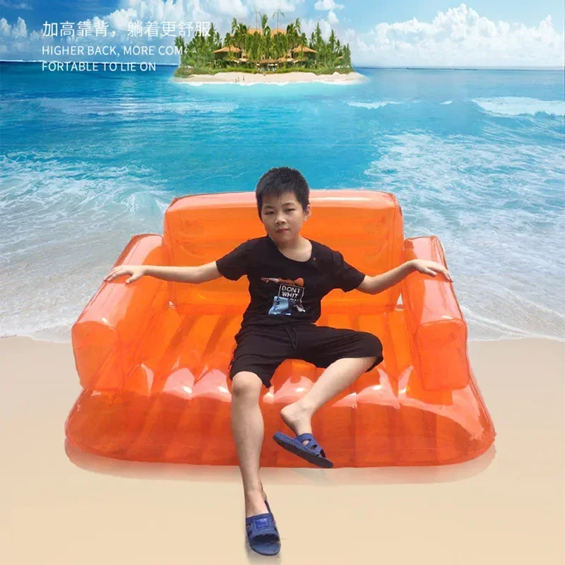 

Transparent Inflatable Sofa Inflatable Lazy Sofa with Armrests Inflatable Transparent Single Person Leisure Chair