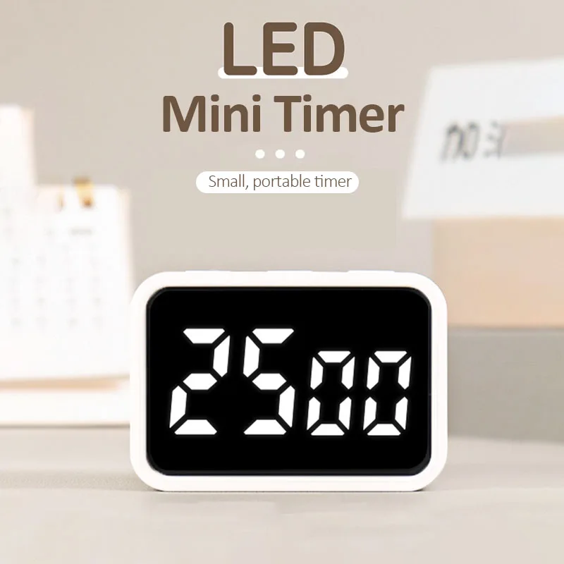 BlueSwan Timer Cucina Digitale 60 Minuti Conto alla Rovescia con Schermo LCD con Timer, Orologio e Allarme, per I bambini imparano, mangiano, giocano, Casa, Cucina, Bagno, Toilet, Scuola, (Bianco