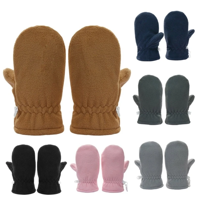 Infants Warm Gloves Breathable Fleece Mittens with Soft Lining, Kids Solid Color Mitts for Cold Weather Comfortable A2UB