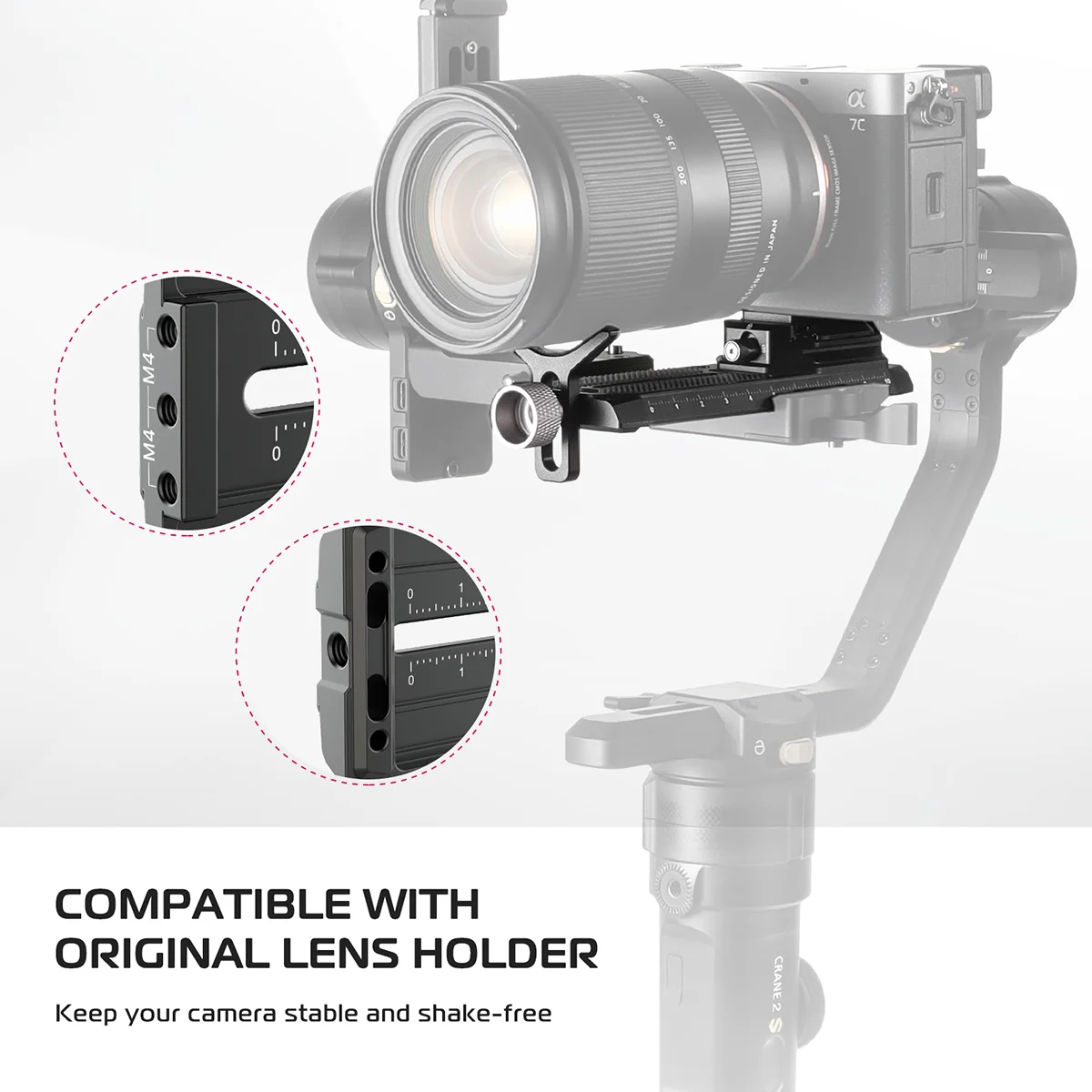 Ulanzi FALCAM F38 Quick Release Plate Mount for DJI RS4 / RS4 PRO / RS 2 RSC 2 RS3 RS3 PRO Arca Swiss Quick Release Plate Camera Accessories Action Camera Accessories