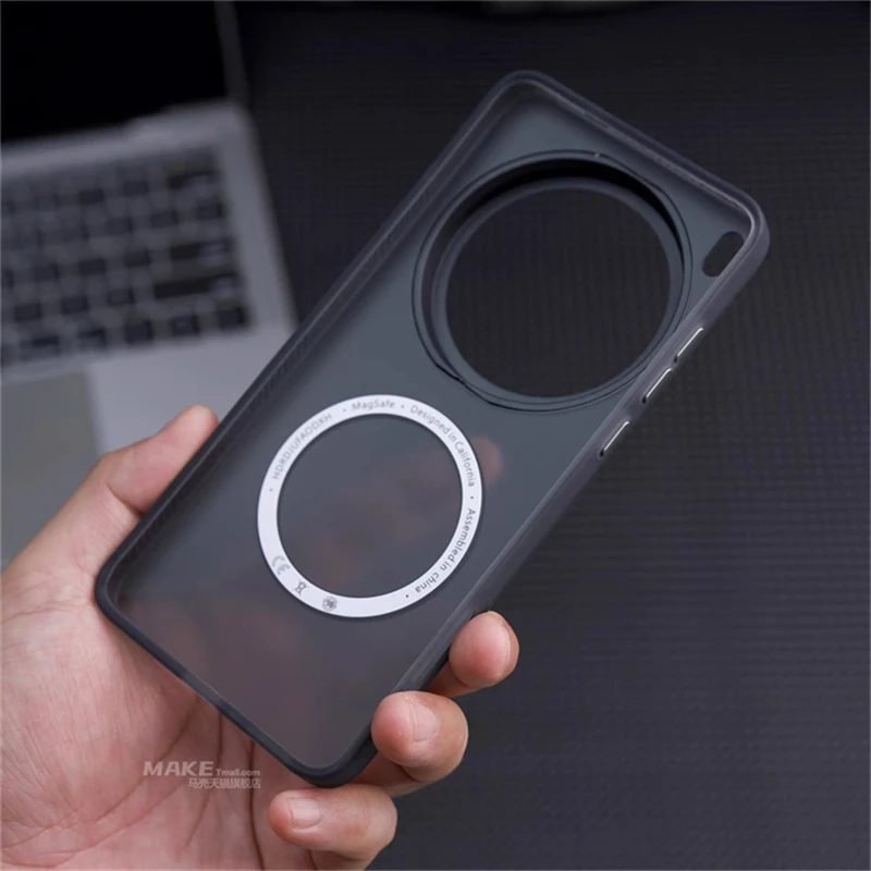Magnetic Skin Feel Matte Transparent Back Cover with Built-in MagSafe
