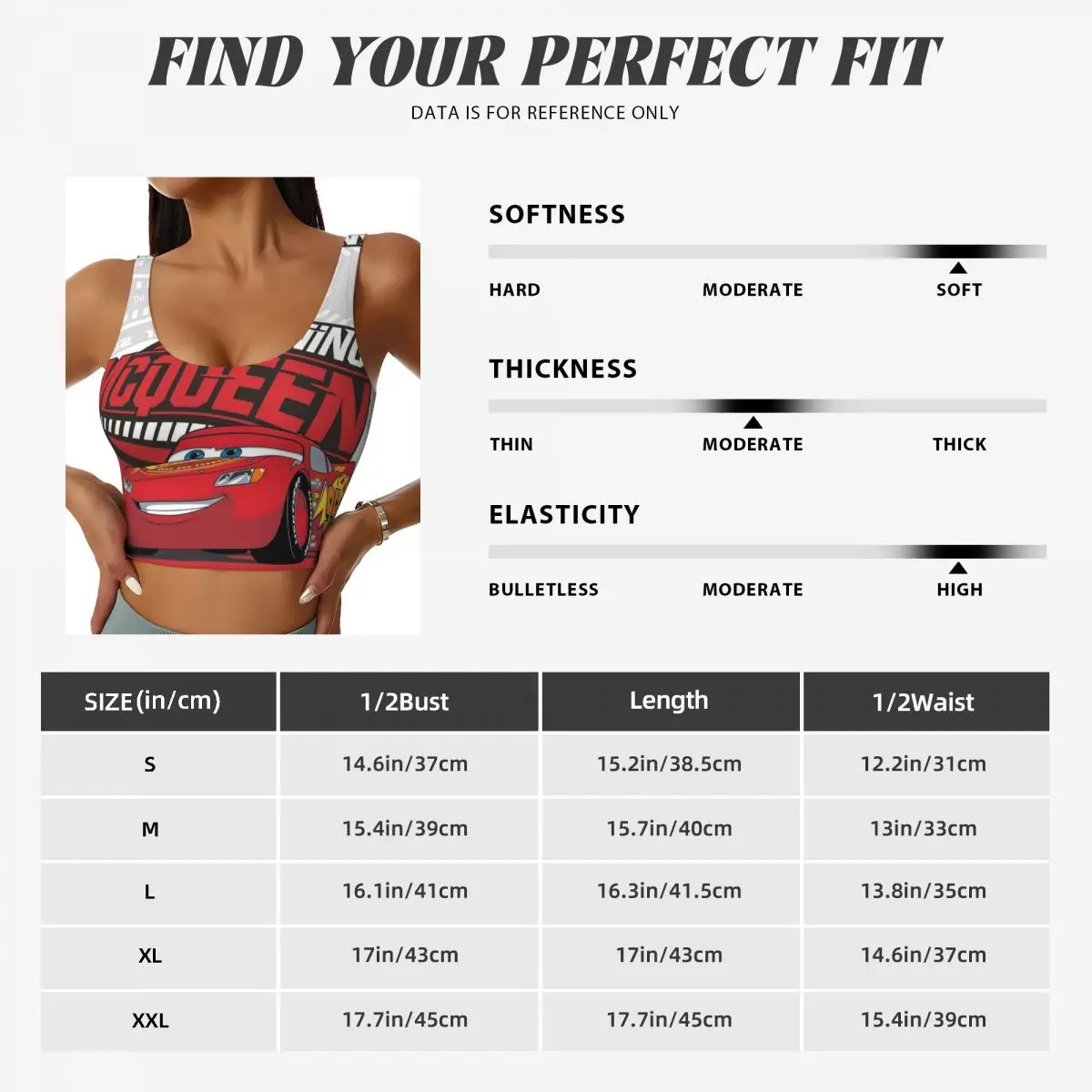 Lightning Mcqueen High Impact Sports Bras Women's Cars Seamless Workout Running Crop Tank Tops