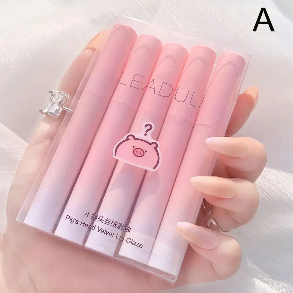 Description Picture 6 of item5 Colors/kits Matte Lipstick Set Long Lasting Waterproof Non-Stick Cup Lip Glaze Not Easy To Fade Cute Lip Tint Cosmetic Makeup