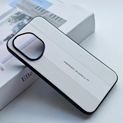 Luxury Leather Brushed Edgeless Shockproof Bumper Case - HONOR 400 Pro (WHITE)