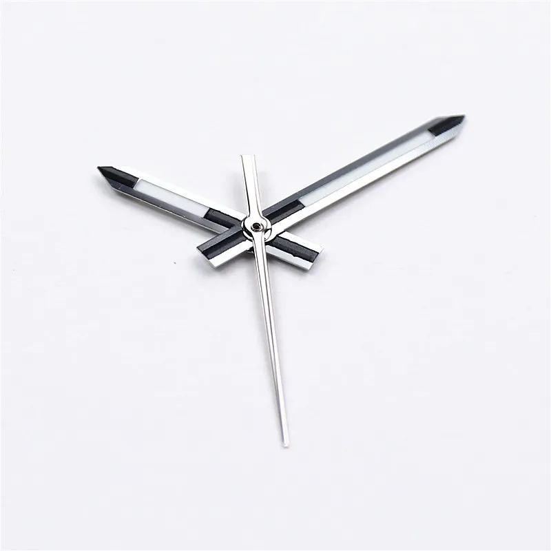 Polished Silver Watch Hands with C3 Green-Yellow Luminous Finish