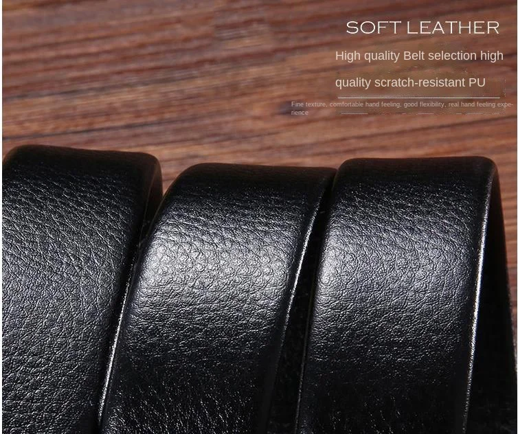 High Quality Men's Automatic Buckle Jeans Belt PU Scratch Resistant Leather Business Fashion Belts for Men Luxury Designer Brand comfort click belt