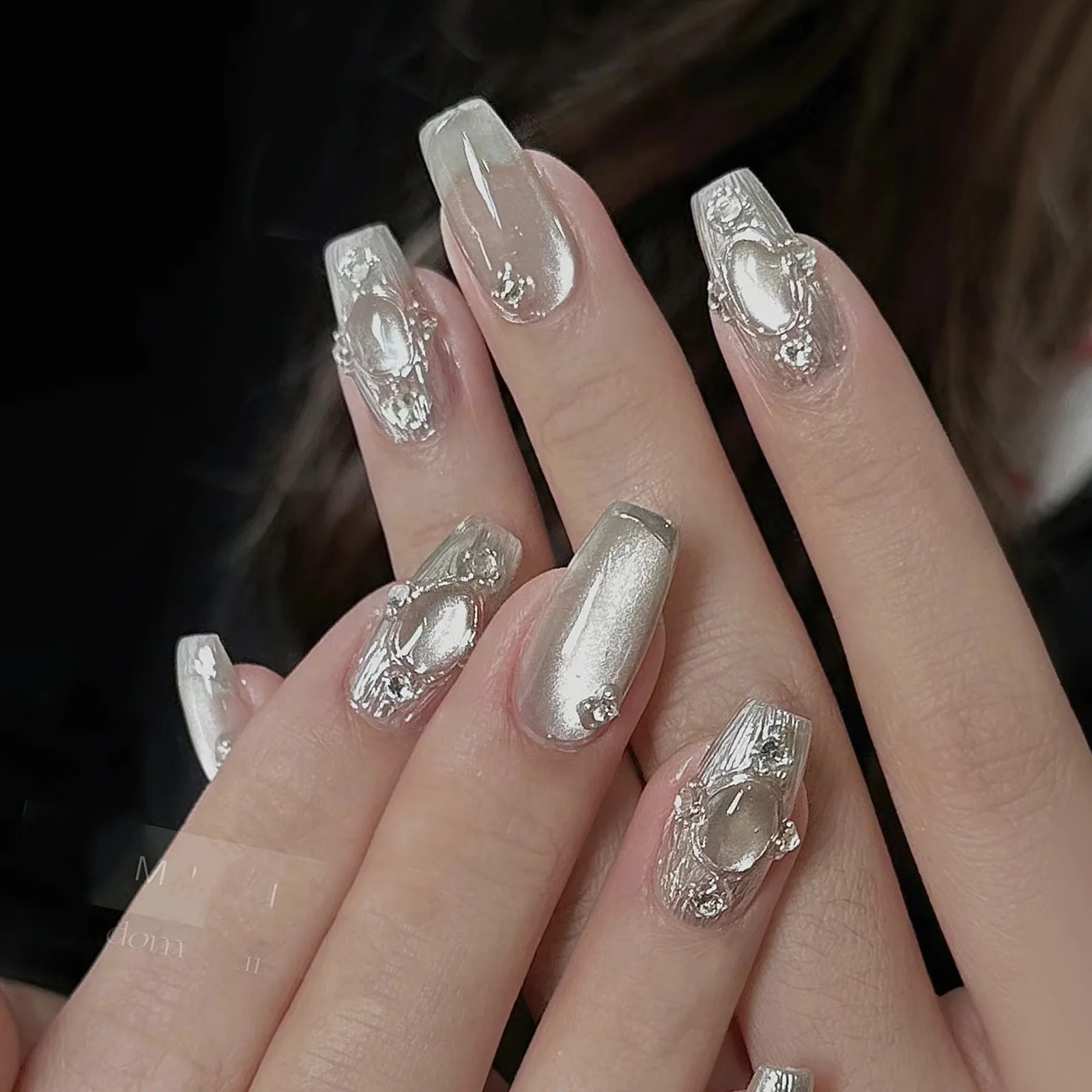 Nail Shimmering Powder Universal Porcelain White Cat's Eye Nail Powder Mirror