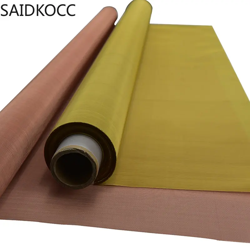 SAIDKOCC 1000 x1000mm Brass Woven Wire Mesh Shielding Fabric