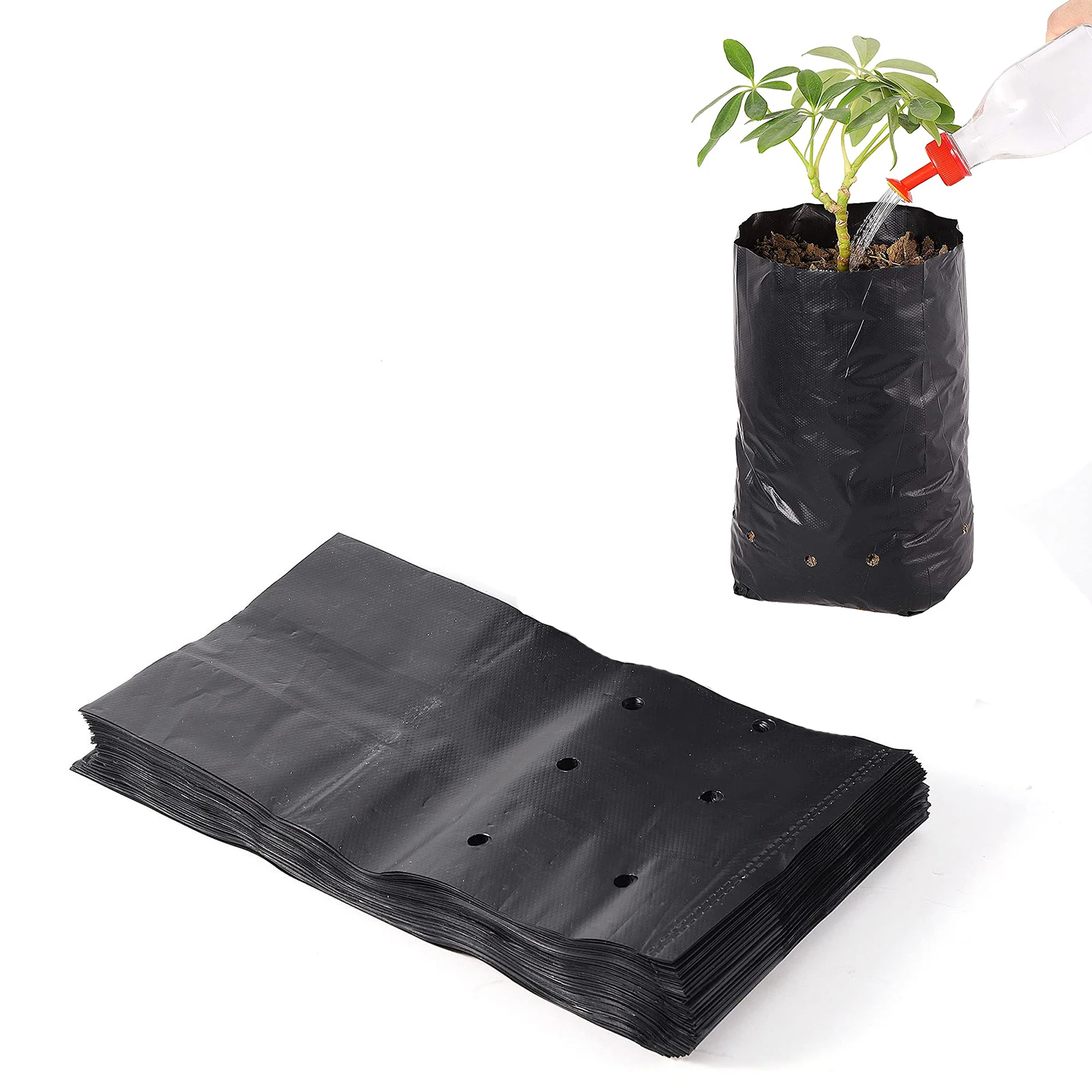 100Pcs Plant Grow Bags Degradable Seedling Bag Flower Vegetable