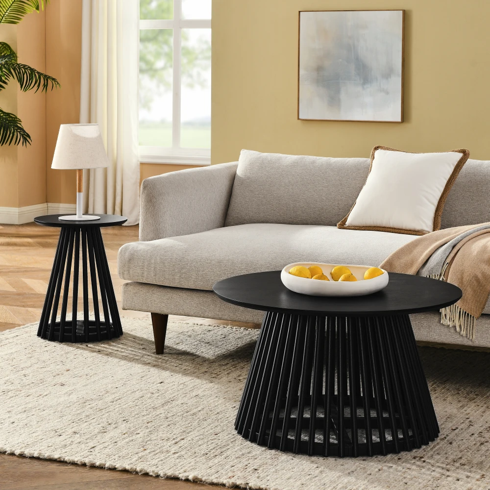Modern Minimalist Coffee Table, Solid Wood Coffee Table Nordic Style Coffee Table Simple Design Suitable for Both Home Office 2