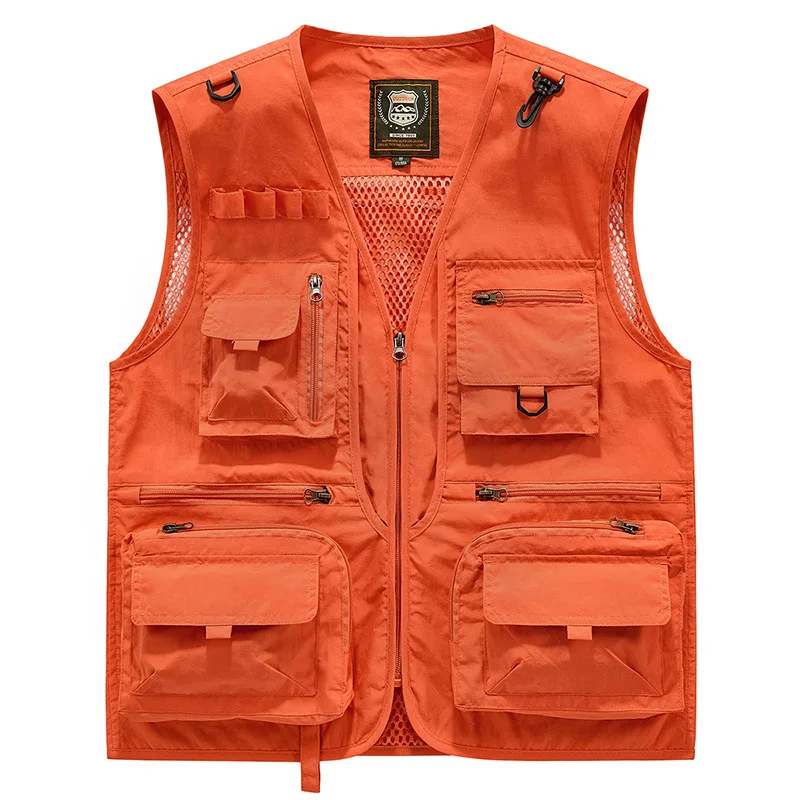 Work Vest Multi Pocket Clothes Men Sleeveless Jacket Denim Luxury Men's Clothing Hunting Camping Large Size Casual Man Fishing