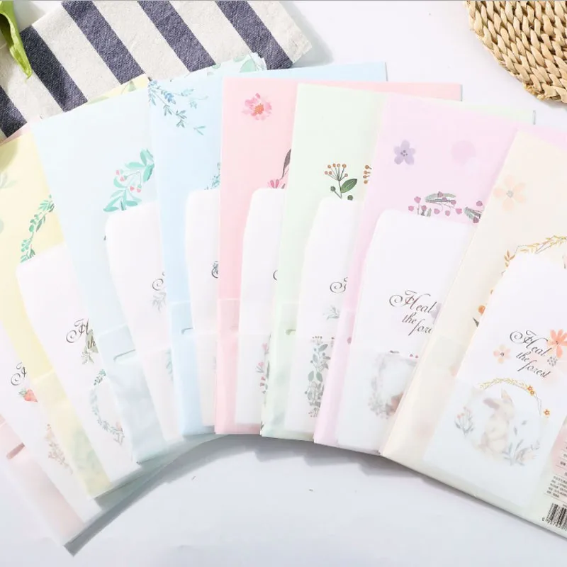 

5PACKS Wholesale A4 big letter Envelope Cure forest Cat deer cartoon fox Penguin DIY invitation message9.5*18.5CM