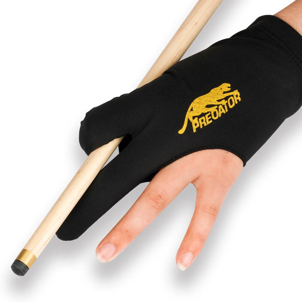 KM_ 2x Black Spandex Snooker Billiard Cue Gloves Pool Left Hand Three Finger H 