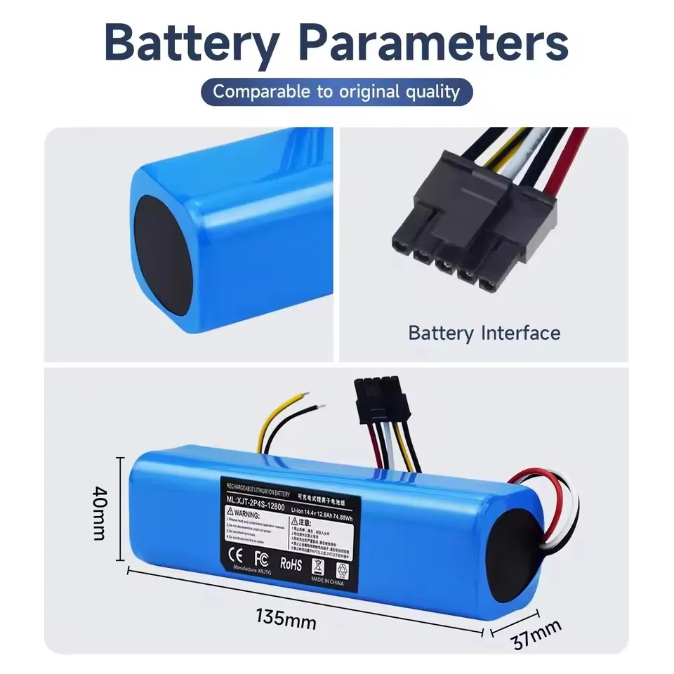 14.8V NEW 12800mAh Replacement Battery Compatible for CECOTEC Conga 4090 4490 4590 4690 Robot Vacuum Cleaner Accessories Spare
