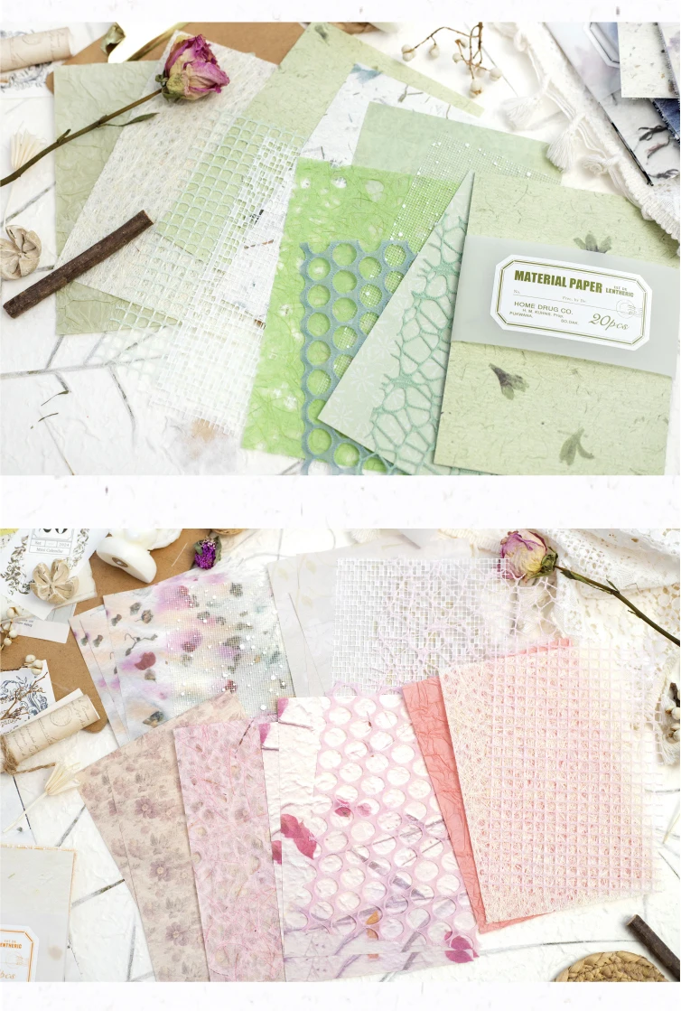 Yoofun 20 teile/los bunte Verflechtung Scrap booking Material Papiere Collage Junk Journal Geschenk karte Herstellung Dekor papier – Detail 5