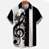 Summer Hawaiian Shirts For Men Music Guitar Printed Tops Clothing Fashion Casual Oversized Collar Rock And Roll Blouses 6