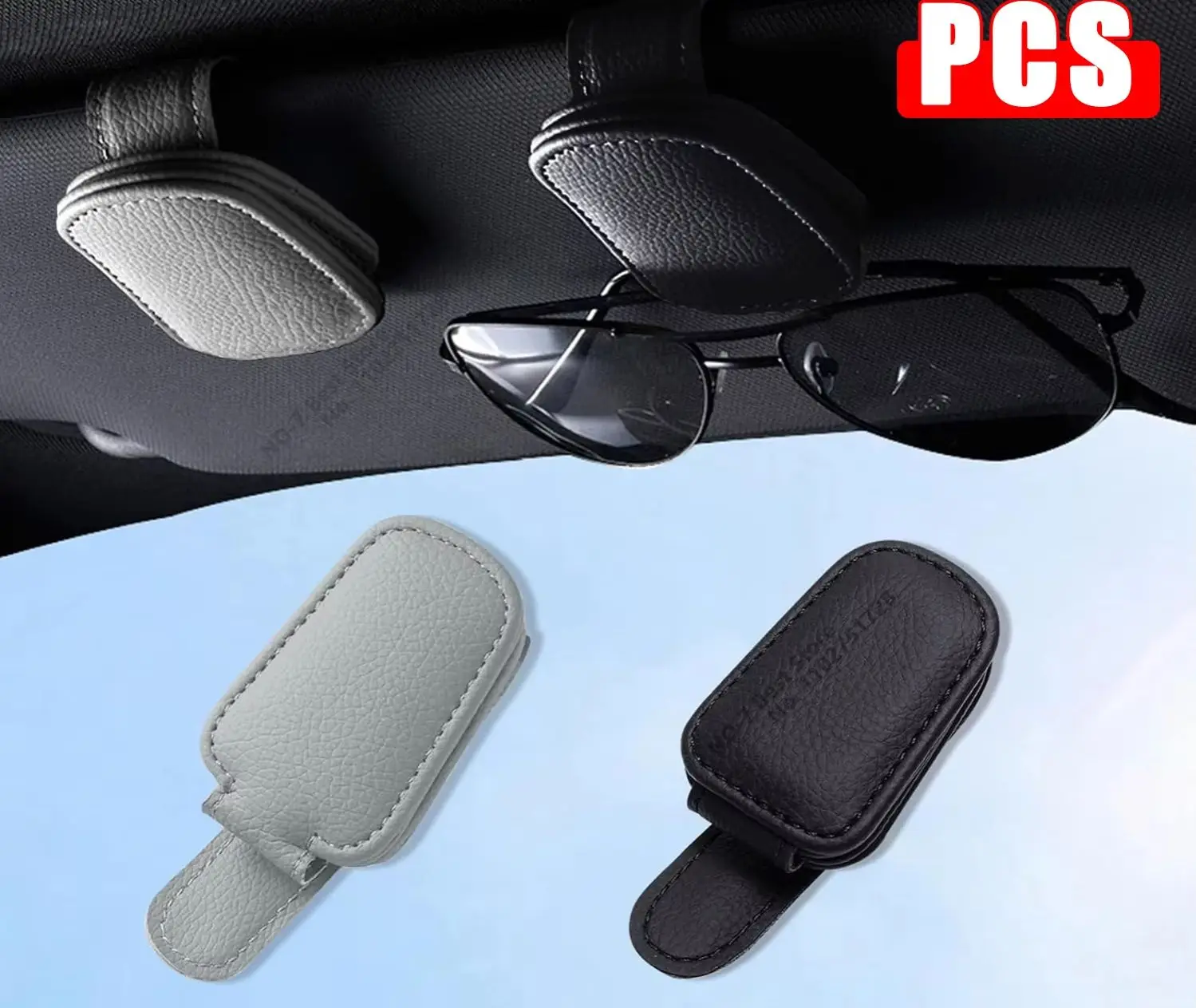 선글라스 홀더는 자동차 선바이저에 적합하며, 자석 가죽 선글라스 클립과 B 클립입니다.
