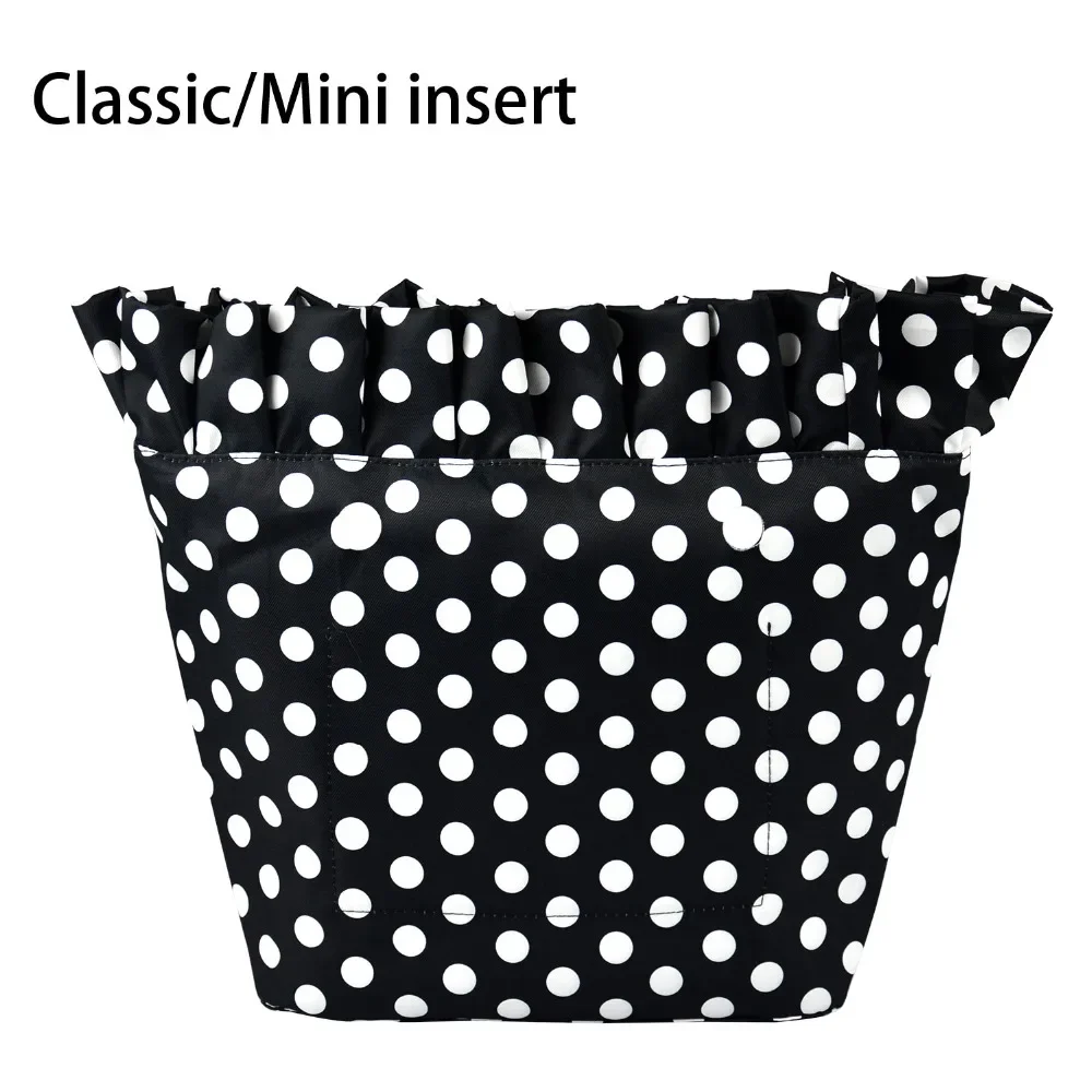 

New Composite Twill Cloth Classic Mini Waterproof Frill Pleat Inner Insert Zipper Pocket for Obag Accesorios O Bag