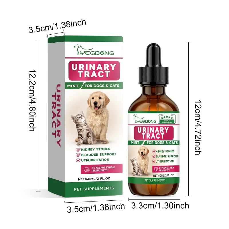 Multivitamin 60ML Pet Supplement Drop for Urinary Tract Kidney Stone Remove